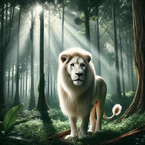 White Lions in the forrest